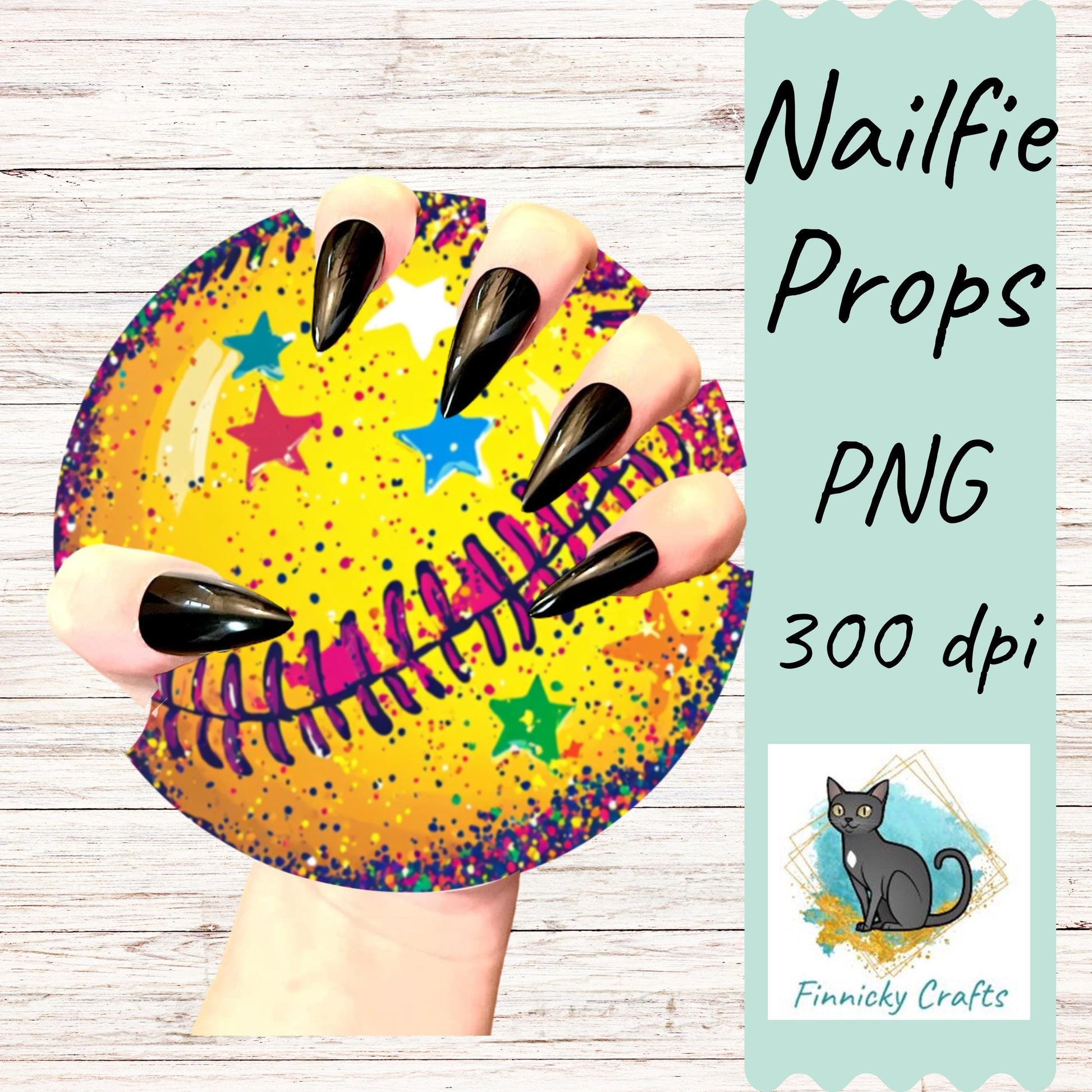 Round-Shape Softball Nailfie Prop - MDF - Acrylic - Sublimation Design