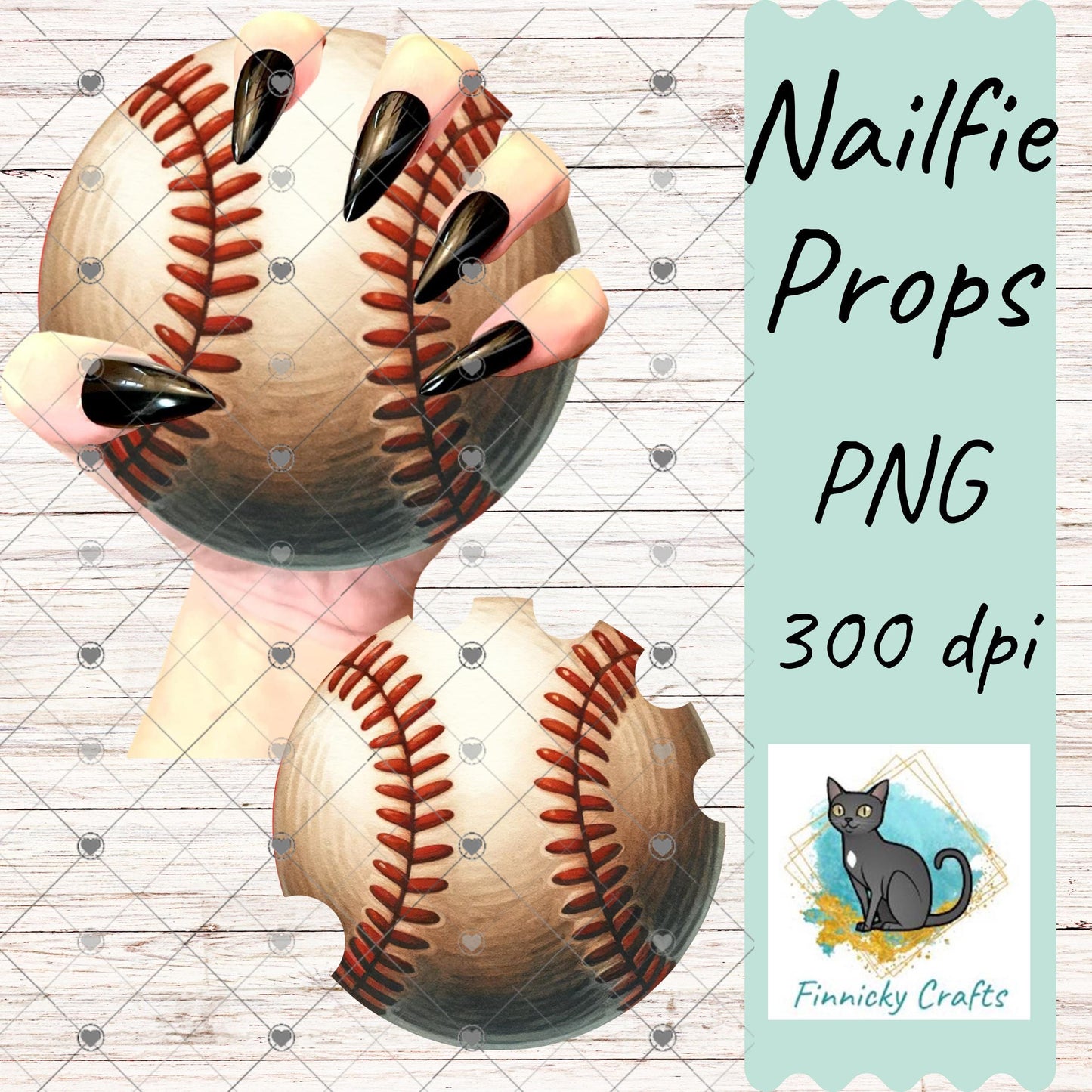 Round Baseball Bundle Nailfie Prop - MDF - Acrylic - Sublimation Design