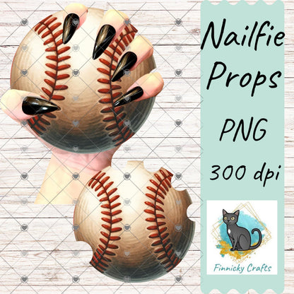Round Baseball Bundle Nailfie Prop - MDF - Acrylic - Sublimation Design