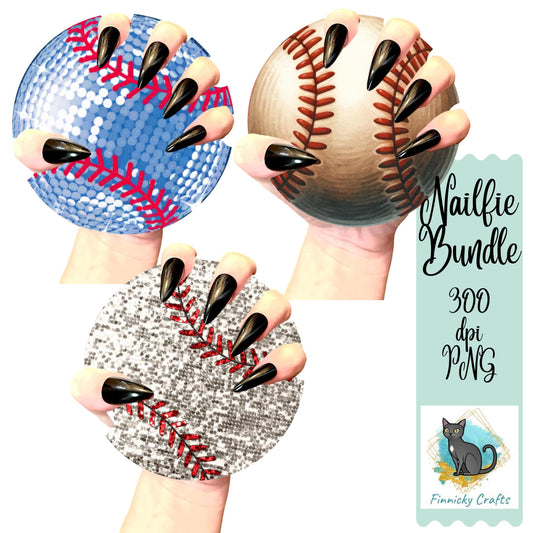 Round Baseball Bundle Nailfie Prop - MDF - Acrylic - Sublimation Design