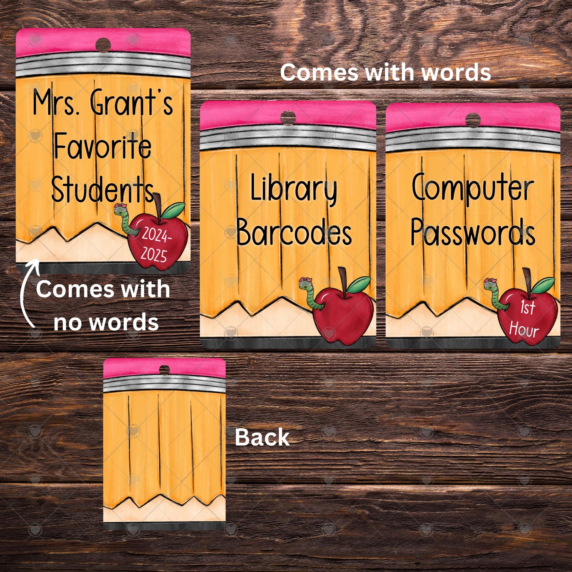 Teacher School Appreciation Photo Album, Barcodes, Library Sublimation Design Png Template - Teacher Gift
