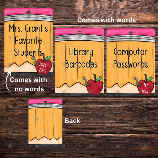 Teacher School Appreciation Photo Album, Barcodes, Library Sublimation Design Png Template - Teacher Gift