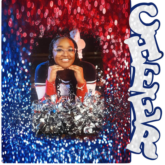 Cheer Frame Add Personalize, Customizable Digital File, red, white blue