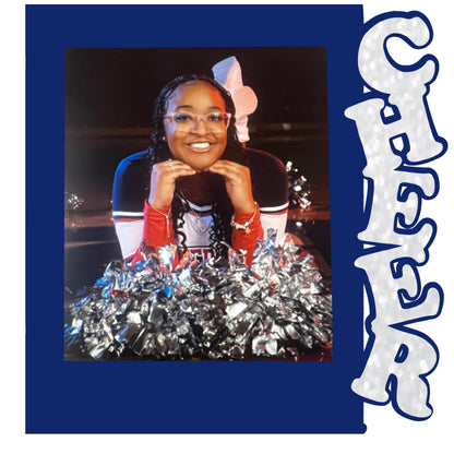 Cheer Frame Add Personalize, Customizable Digital File, blue, white