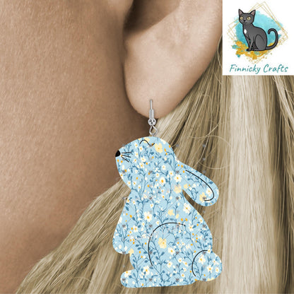 Bunny, Easter, Flowers, Sublimation, Digital, PNG Design, Download for Earrings, Wall Decor, Door Hanger, Earrings