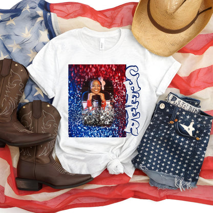 Cheer Frame Add Personalize, Customizable Digital File, red, white blue