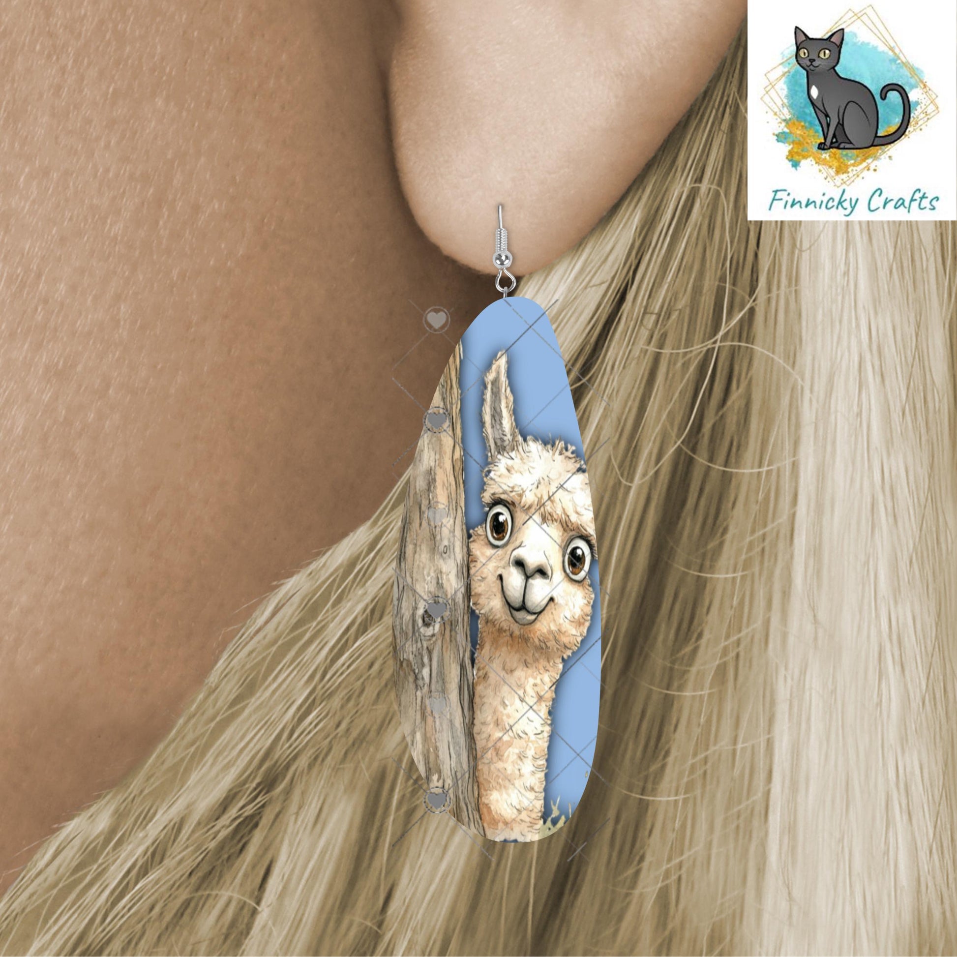 Boho Oval Llama, Fox, Dolphin, Earrings, Sublimation, Digital, PNG, Design, Download Only
