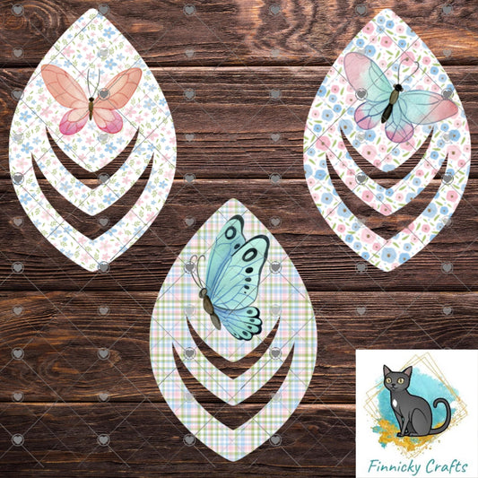 Open Teardrop Spring Butterfly Bundle, Sublimation, Digital, PNG Design, Download for Earrings