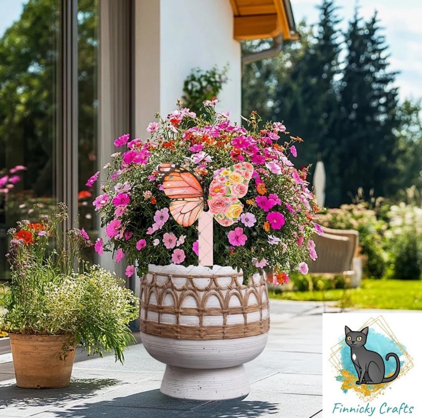 Butterfly Pair Garden Stake, Sublimation, Design png