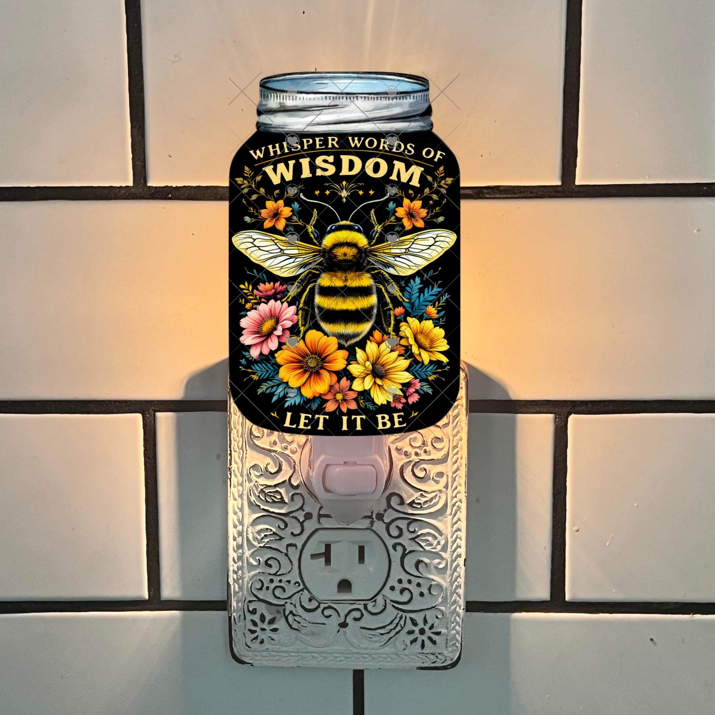 bee Mason Jar Sublimation Digital Design Bundle - MDF, Acrylic, Glitter Acrylic - Earrings, Sign, Nightlight, Vent Clip, Beach Bag