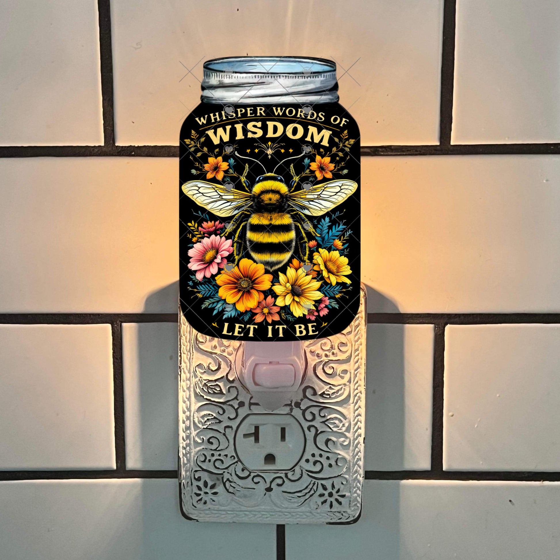 bee Mason Jar Sublimation Digital Design Bundle - MDF, Acrylic, Glitter Acrylic - Earrings, Sign, Nightlight, Vent Clip, Beach Bag