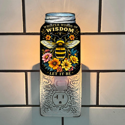 bee Mason Jar Sublimation Digital Design Bundle - MDF, Acrylic, Glitter Acrylic - Earrings, Sign, Nightlight, Vent Clip, Beach Bag