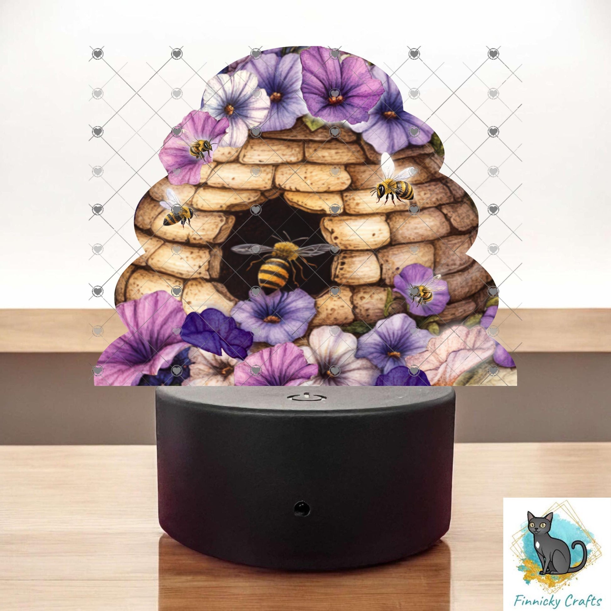 Beehive Purple Pansy Light Base, Sublimation, Digital, PNG Design