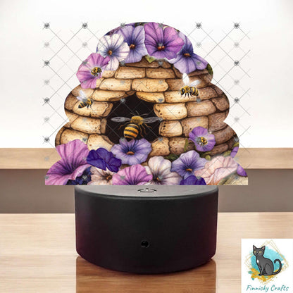 Beehive Purple Pansy Light Base, Sublimation, Digital, PNG Design