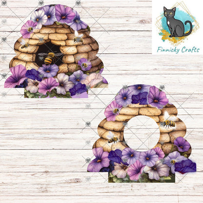 Beehive Purple Pansy Light Base, Sublimation, Digital, PNG Design