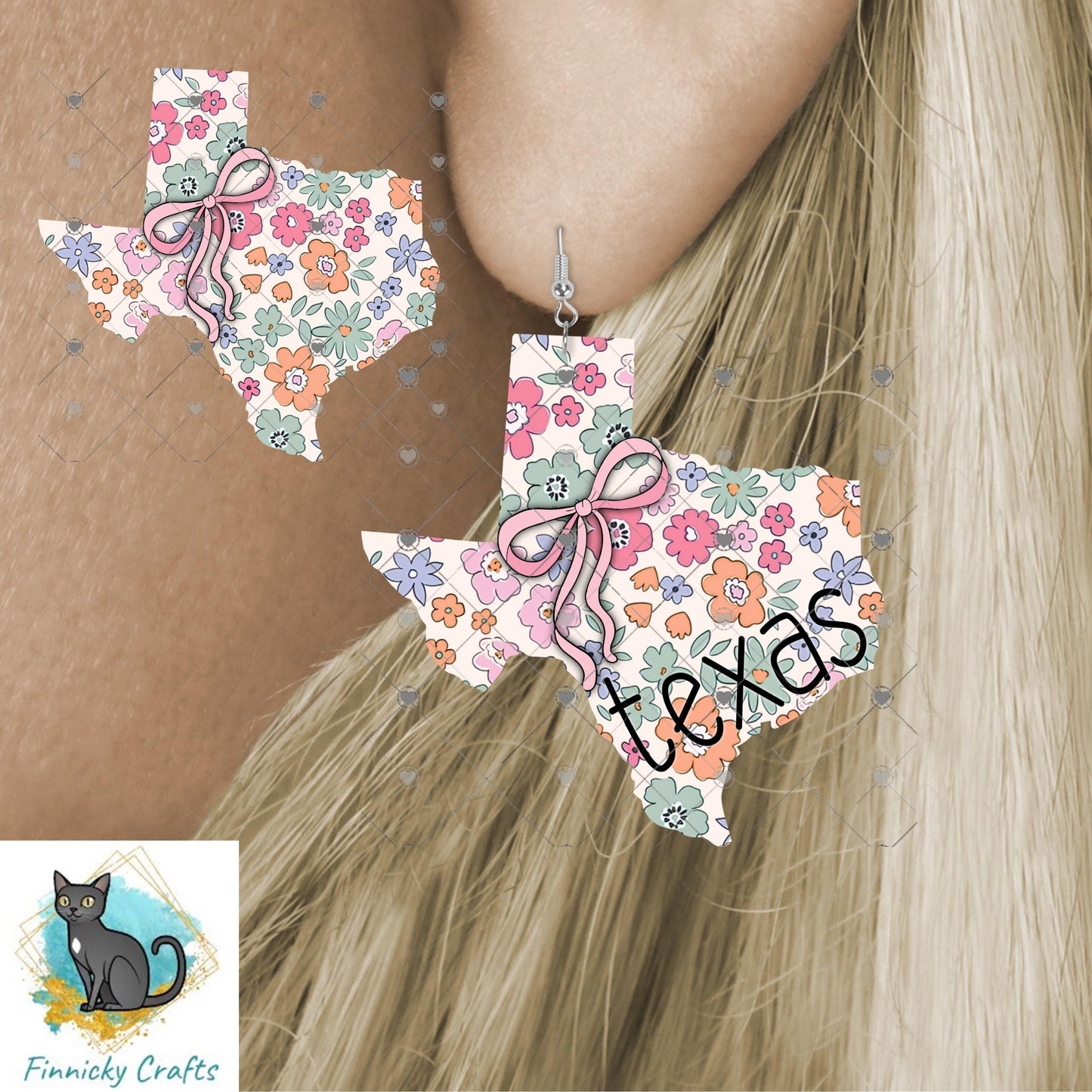 Floral Texas State Shape, 2 versions, Sublimation, PNG, Digital Download, Door Hanger, Ornament (Copy)