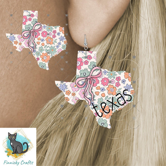 Floral Texas State Shape, 2 versions, Sublimation, PNG, Digital Download, Door Hanger, Ornament (Copy)
