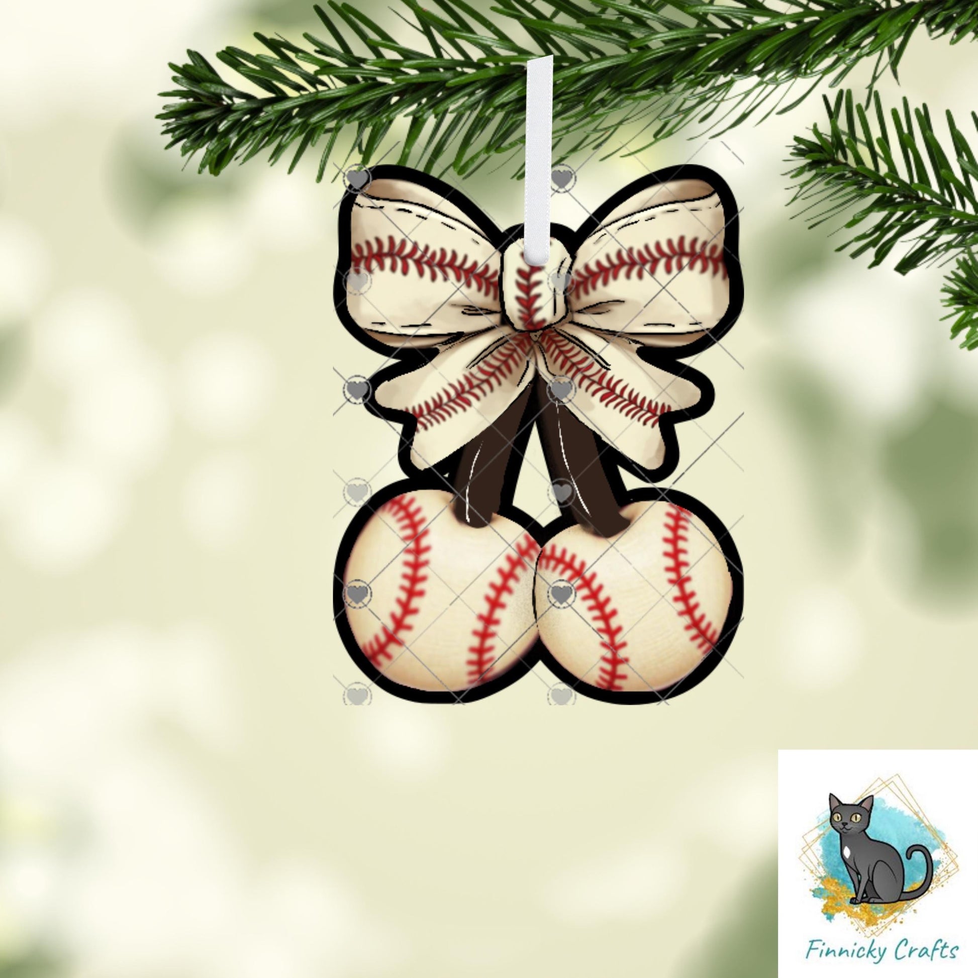 Baseball, Softball, Cherries, Cute, PNG, Design, Digital, Download, Sublimation, Door Hanger, Decoration, Earrings, Ornament