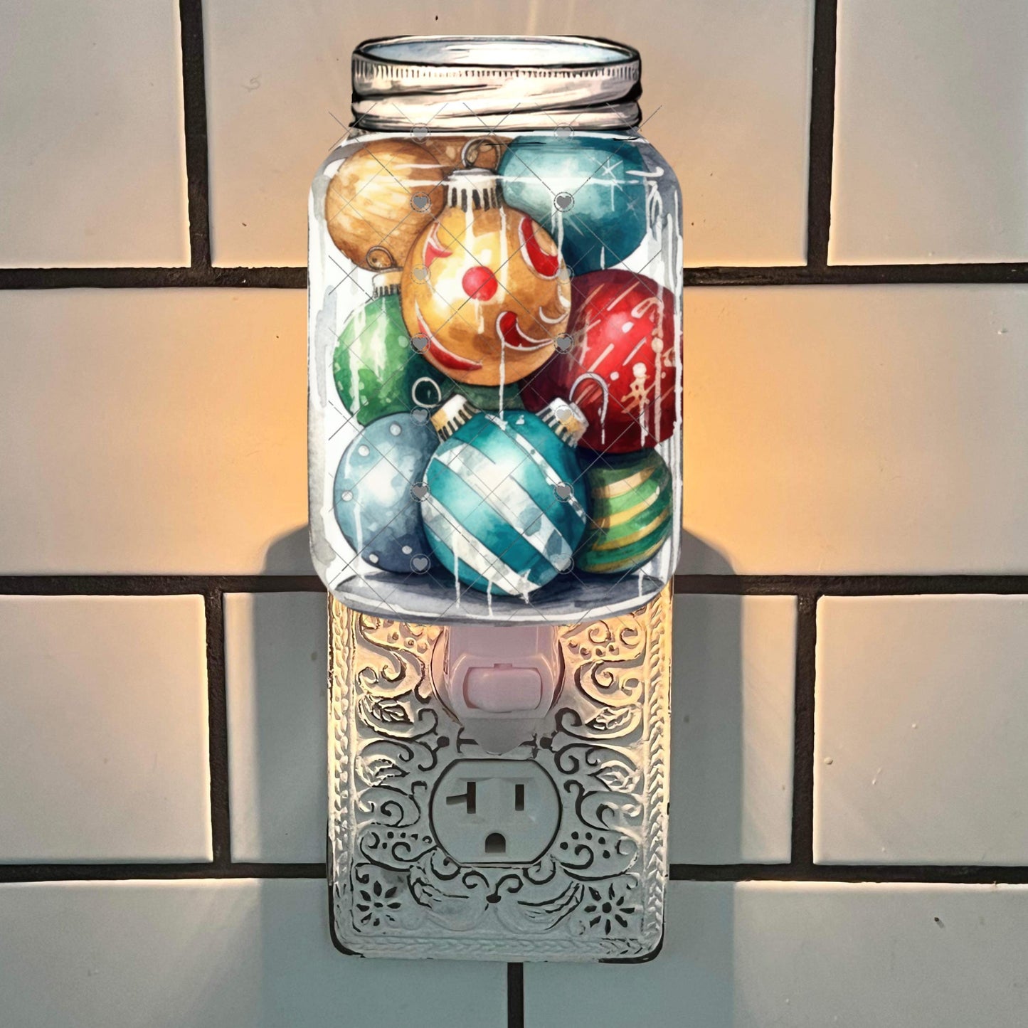 Christmas Mason Jar Sublimation Digital Design Bundle - MDF, Acrylic, Glitter Acrylic - Earrings, Sign, Nightlight, Vent Clip, Beach Bag