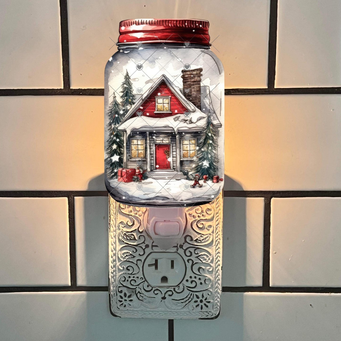 Christmas Mason Jar Sublimation Digital Design Bundle - MDF, Acrylic, Glitter Acrylic - Earrings, Sign, Nightlight, Vent Clip, Beach Bag