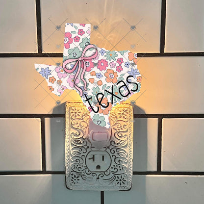 Floral Texas State Shape, 2 versions, Sublimation, PNG, Digital Download, Door Hanger, Ornament (Copy)