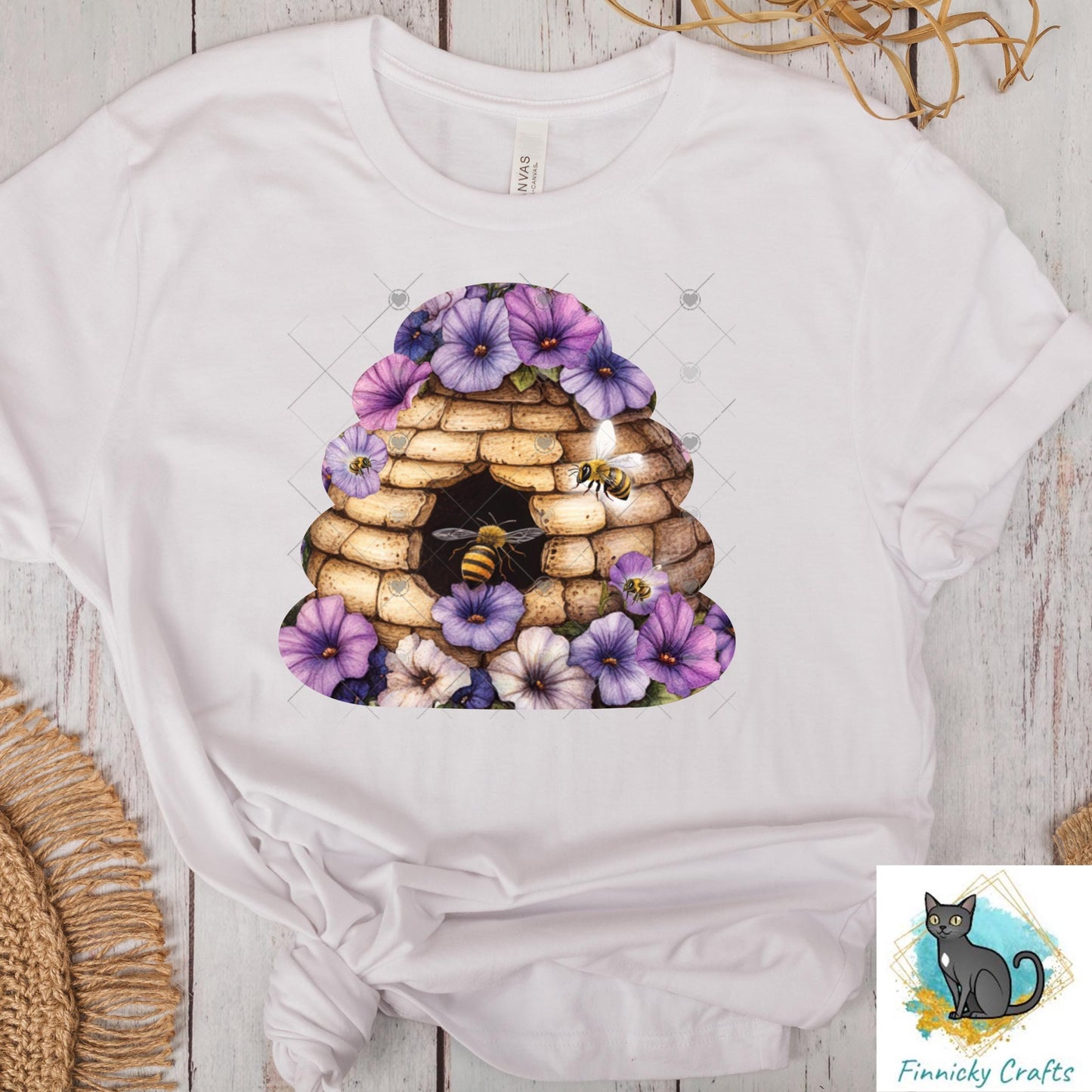 Beehive Purple Pansy Design, Sublimation, Digital, PNG Design