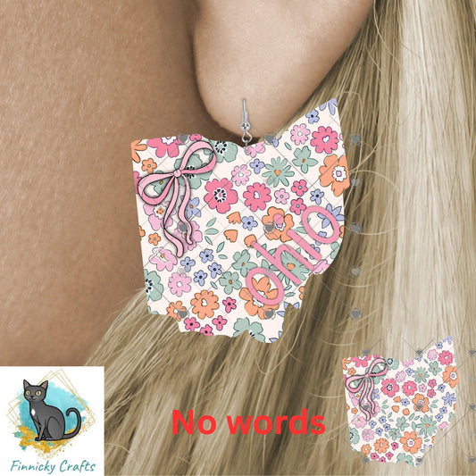 Ohio State Shape, Sublimation, PNG, Digital Download, Door Hanger, Ornament, Earrings, T-shirt