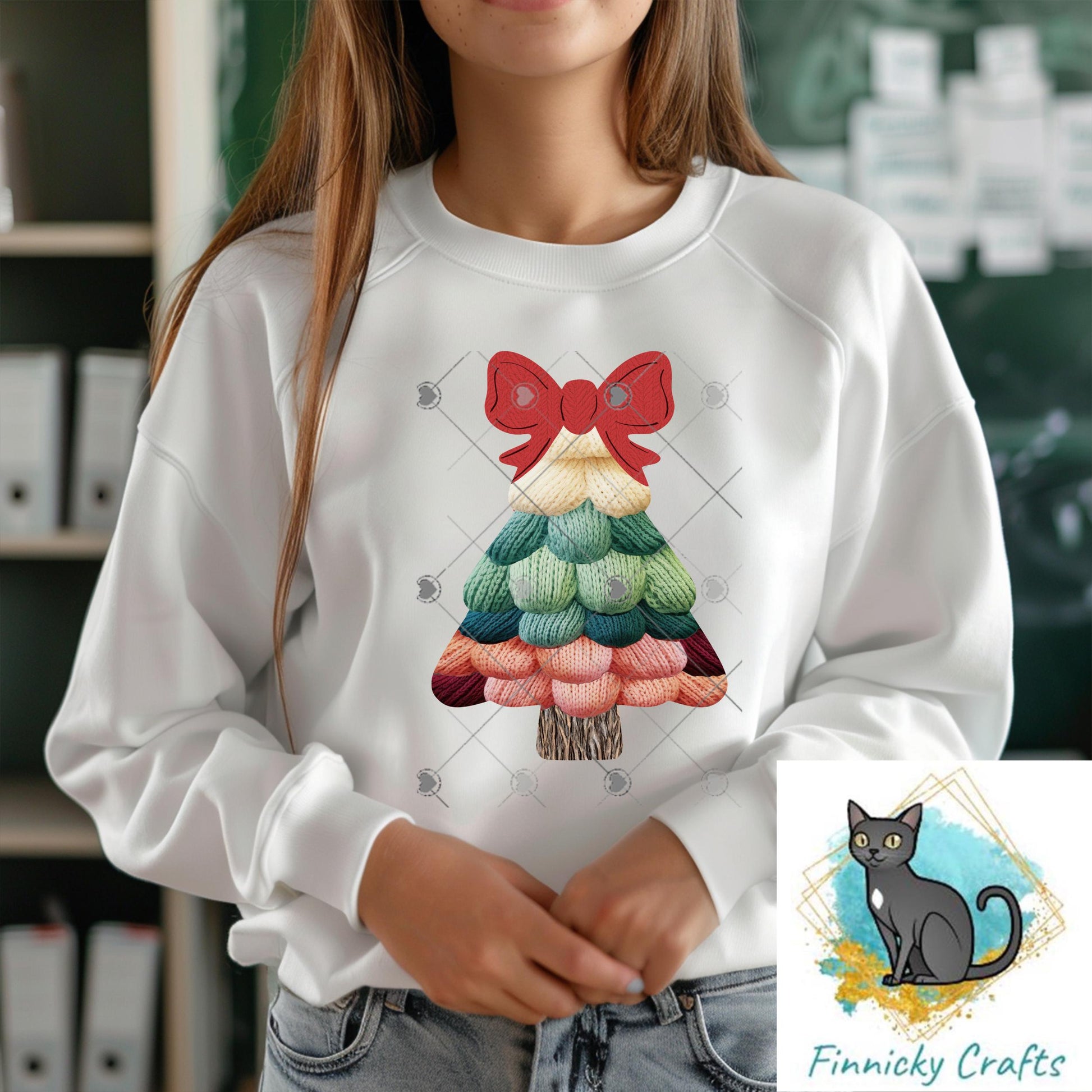 Bow Christmas Tree - earrings, night light, sign - Christmas Ornament Digital File, MDF, Acrylic, DTF