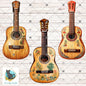 3-piece guitar Bundle, Sublimation, Digital, PNG Design, Download for Earrings, signs, ornament, beach bag