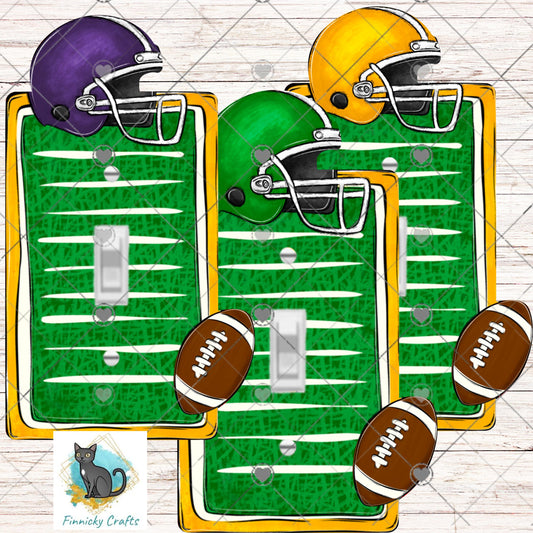 Football Light Switch Bundle, Sublimation, Decor, Sublimation, Digital, PNG, Design, Helmet, ball, field