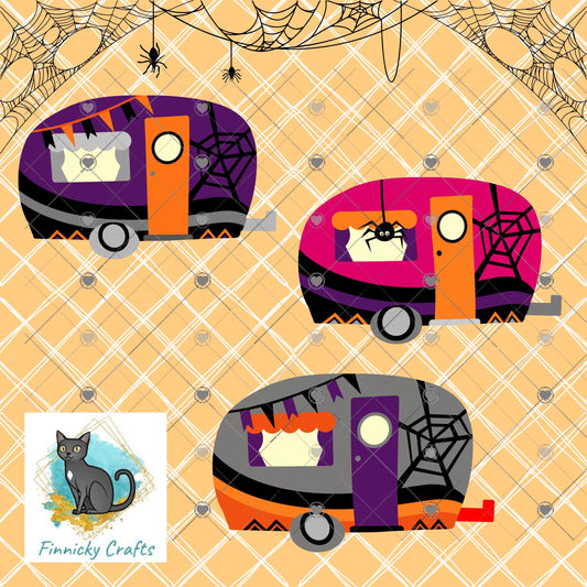 Camper Shaped Earrings, Halloween, PNG, Sublimation Design, Digital Download, Sign, Keychain / Badge Reel, Decor, Earrings