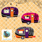 Camper Shaped Earrings, Halloween, PNG, Sublimation Design, Digital Download, Sign, Keychain / Badge Reel, Decor, Earrings