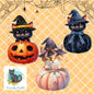 Cat in a Witch’s Hat in a Pumpkin Sublimation Design, Download, Sign, Suncatcher, Night Light, Acrylic, MDF, DTF, Earrings
