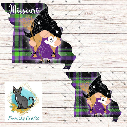 Missouri State Shape, Gnome, Halloween, Sublimation, PNG, Digital Download, Door Hanger, Ornament, Earrings, T-shirt