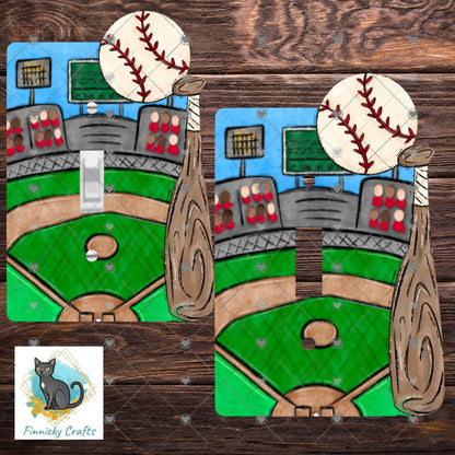 Baseball Light Switch, Bat, Ball,Summer, Cute, PNG, Design, Digital, Download, Sublimation, Decor