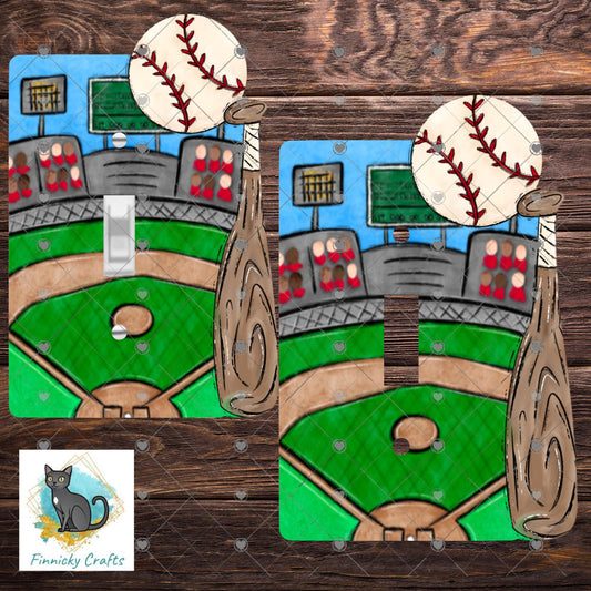 Baseball Light Switch, Bat, Ball,Summer, Cute, PNG, Design, Digital, Download, Sublimation, Decor