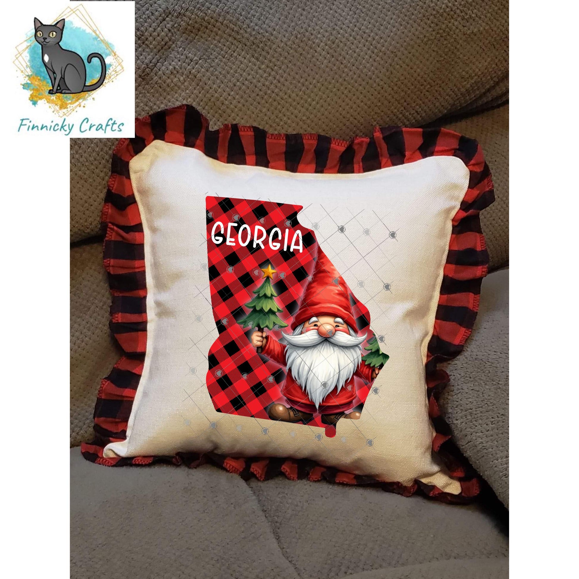 Customizable Georgia State Shape, Christmas, Gnome, Sublimation, PNG, Digital Download, Door Hanger, Ornament, DTF
