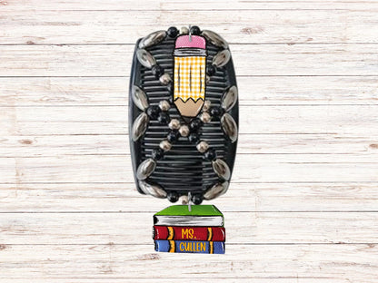 Pencil, Stack of books, stretchy hair clip, sublimation, Digital Design png, Teachers, School