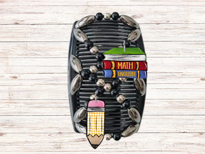 Pencil, Stack of books, stretchy hair clip, sublimation, Digital Design png, Teachers, School