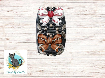 Baseball, Football, Sports, stretchy hair clip, sublimation, Digital Design png, Earrings, bows