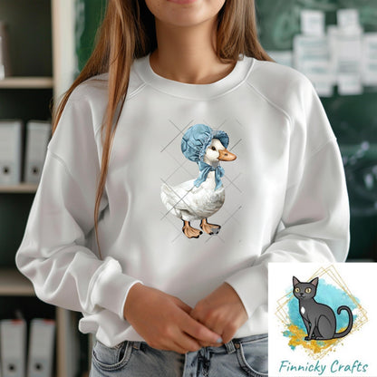 Goose in a bonnet, Sublimation, Digital, PNG, DTF, Design, Download Only, earrings, badge reel