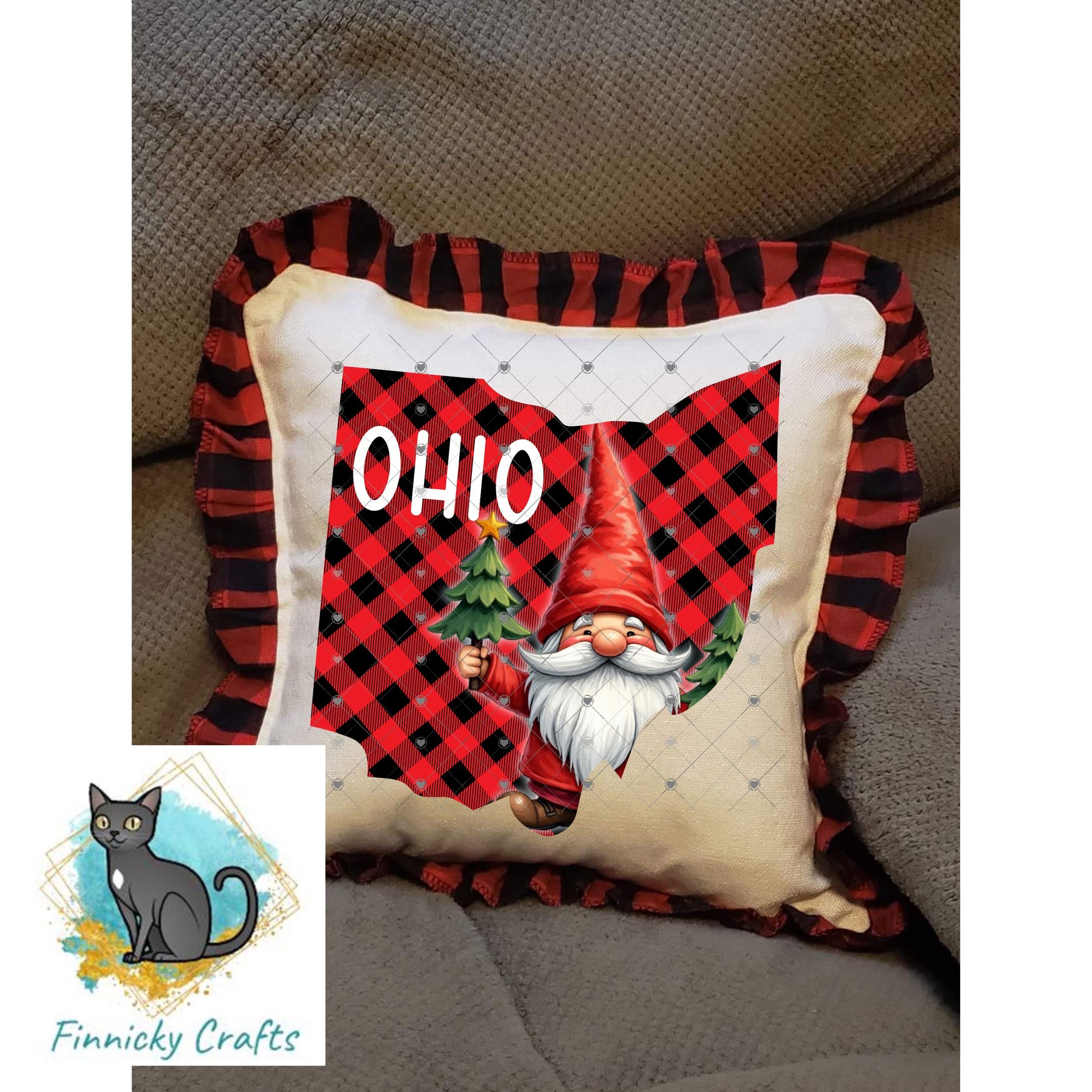 Ohio State Shape, Gnome, Christmas, Sublimation, PNG, Digital Download, Door Hanger, Ornament, Earrings, T-shirt