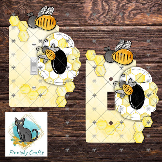 Beehive - Honeybee House - Bees - Digital Design- Light Switch - Sublimation