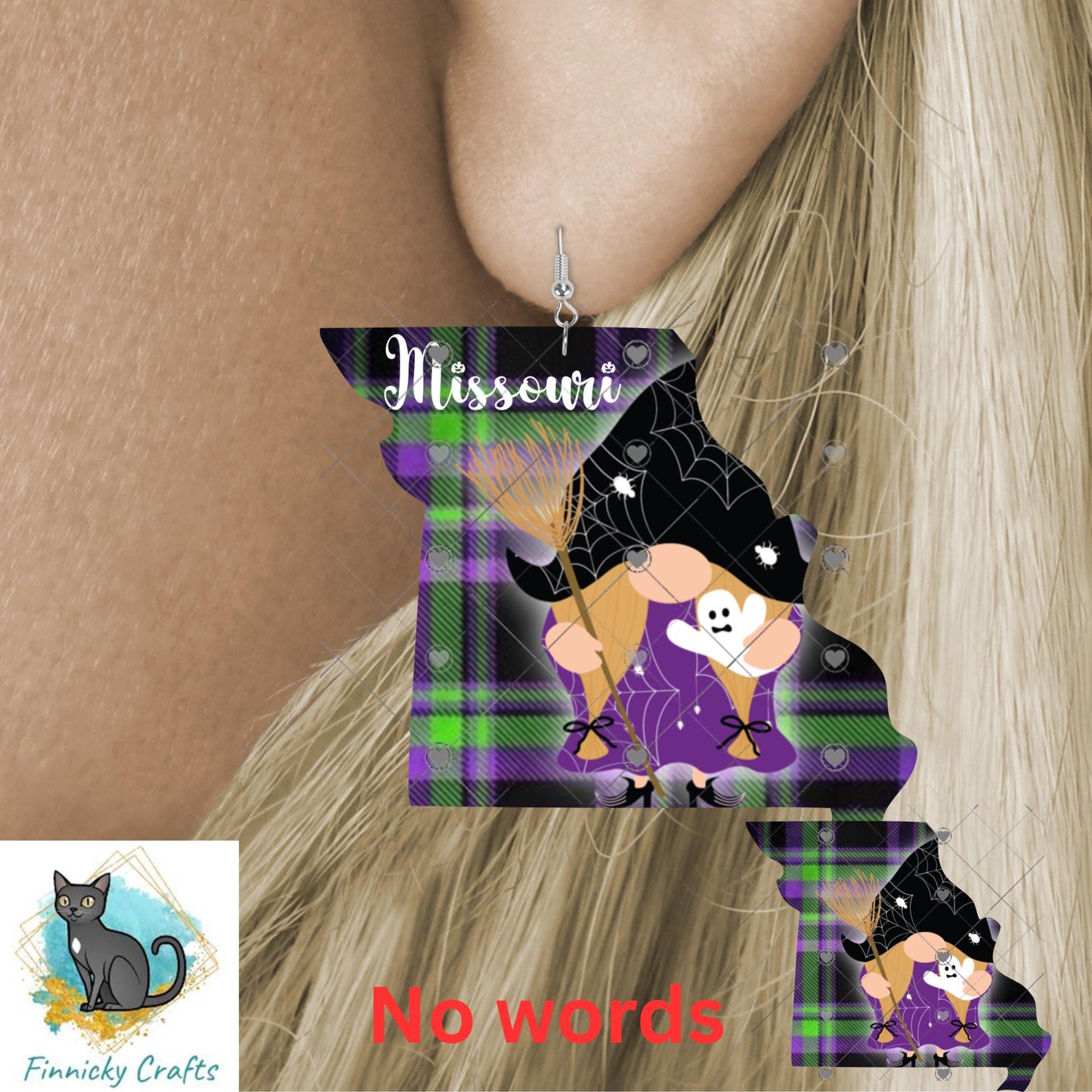 Missouri State Shape, Gnome, Halloween, Sublimation, PNG, Digital Download, Door Hanger, Ornament, Earrings, T-shirt
