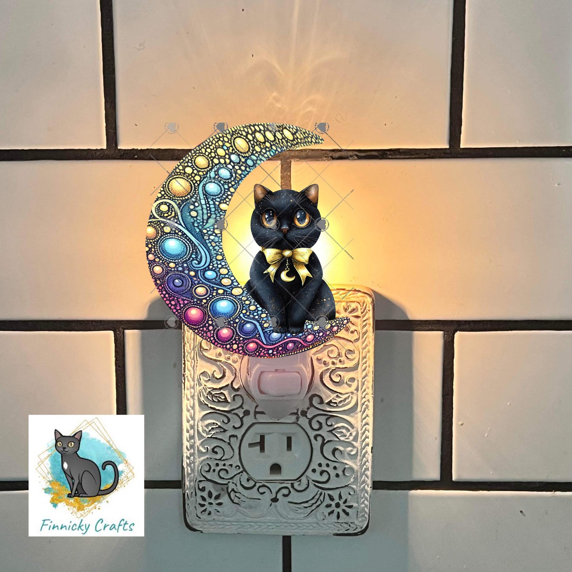 Moon Cat - Digital Design- Earrings - Signs - Design - PNG - T-shirts - Pillows