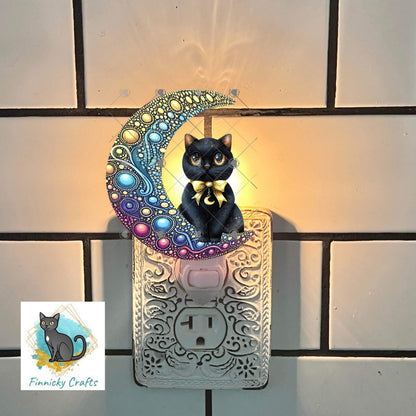 Moon Cat - Digital Design- Earrings - Signs - Design - PNG - T-shirts - Pillows
