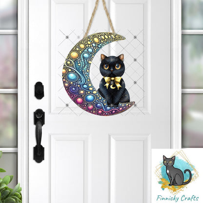 Moon Cat - Digital Design- Earrings - Signs - Design - PNG - T-shirts - Pillows