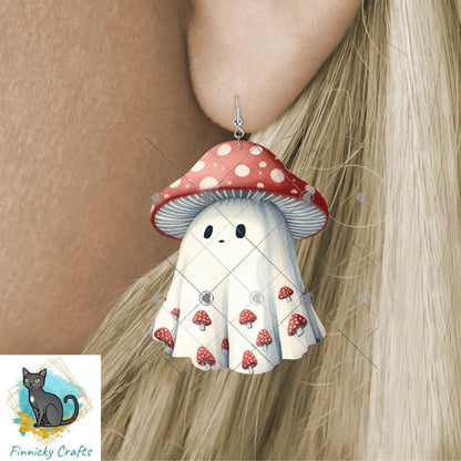 Dirty Bags Ghost Mushrooms Bundle Sublimation, Digital, PNG, Design, Download, Earrings, Night Light, Sign