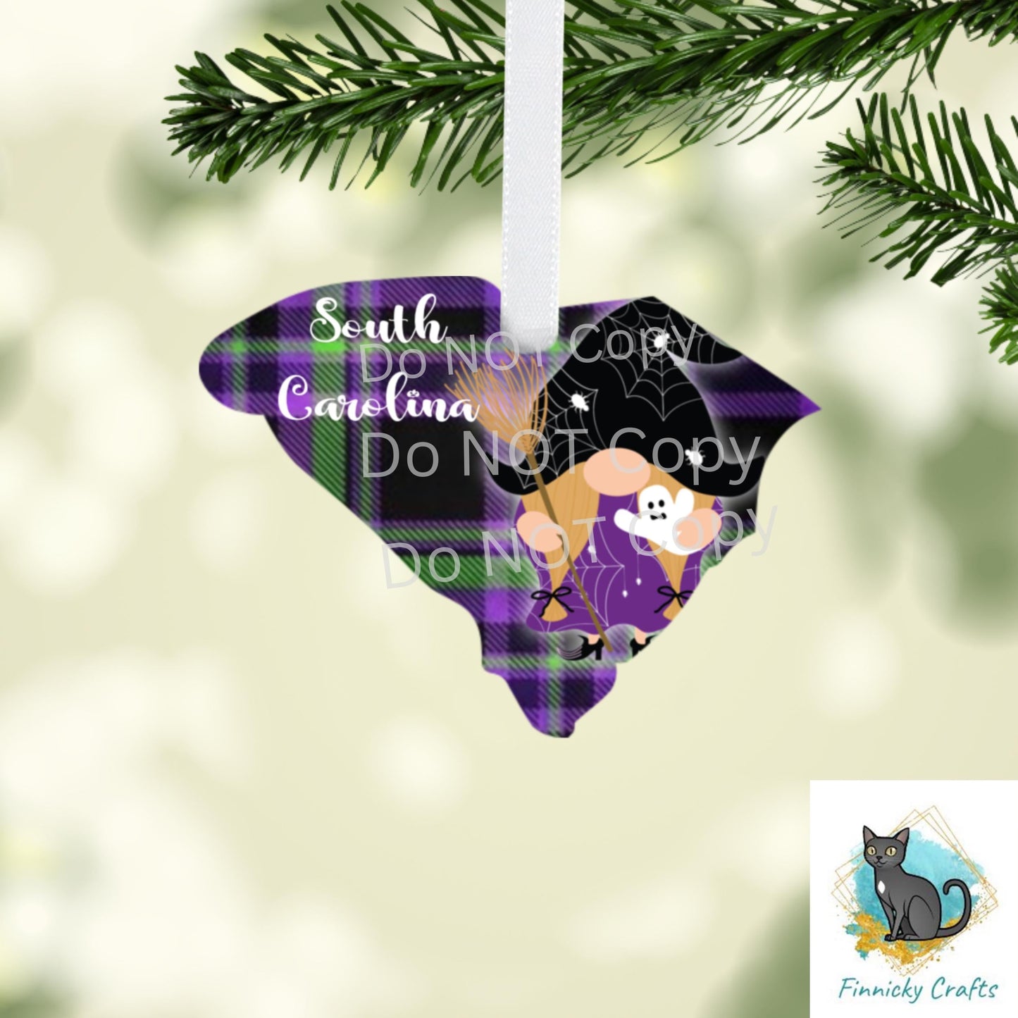 Customizable South Carolina State Shape, Halloween, Witch, Gnome, Sublimation, PNG, Digital Download, Door Hanger, Ornament