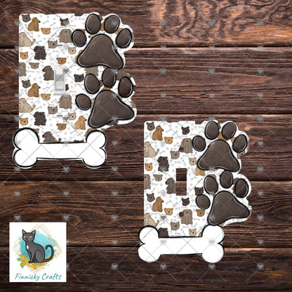 Dog Paws - Bones - Puppy - Digital Design- Light Switch - Sublimation